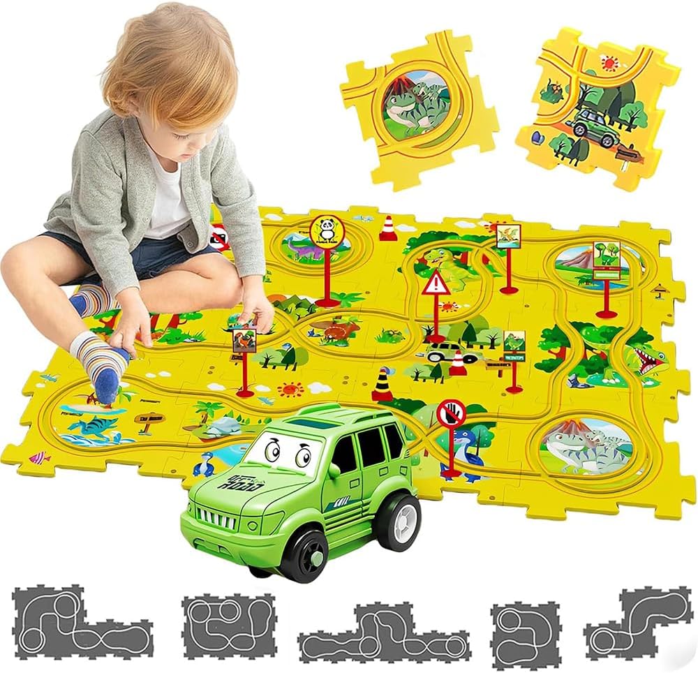 Thumbnail 6 de Puzzle Racer Kids Car Track Set: DIY Educational Rail & Race Experience
