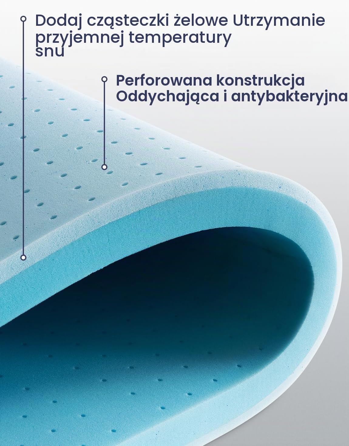 Thumbnail 1 de BedStory YML-F2203589-2 – nakładka na materac 120 × 200 cm, 7,5 cm, pianka memory H2/H3