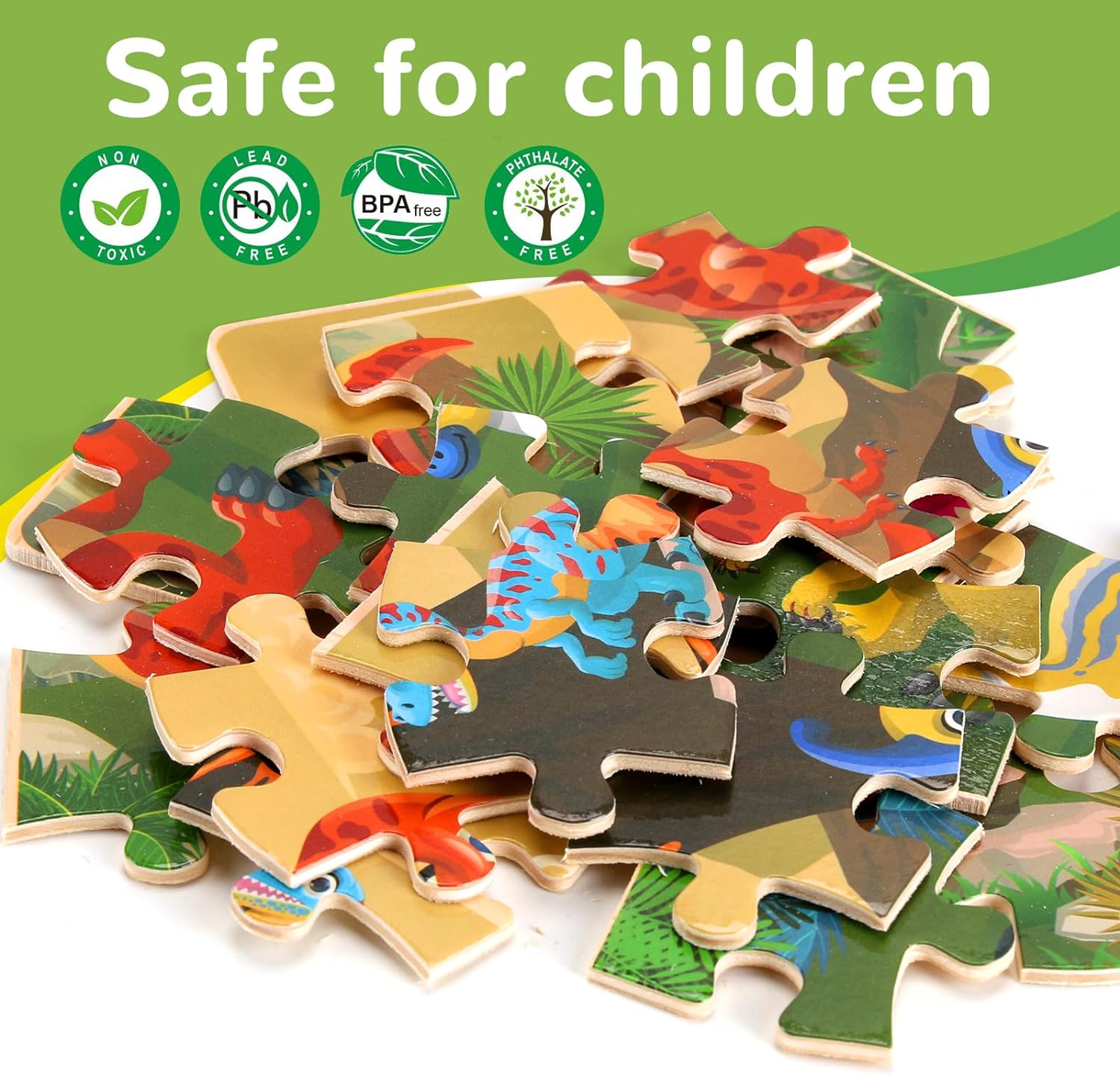 Thumbnail 5 de Wooden Dinosaur Puzzle Set, 20-Piece