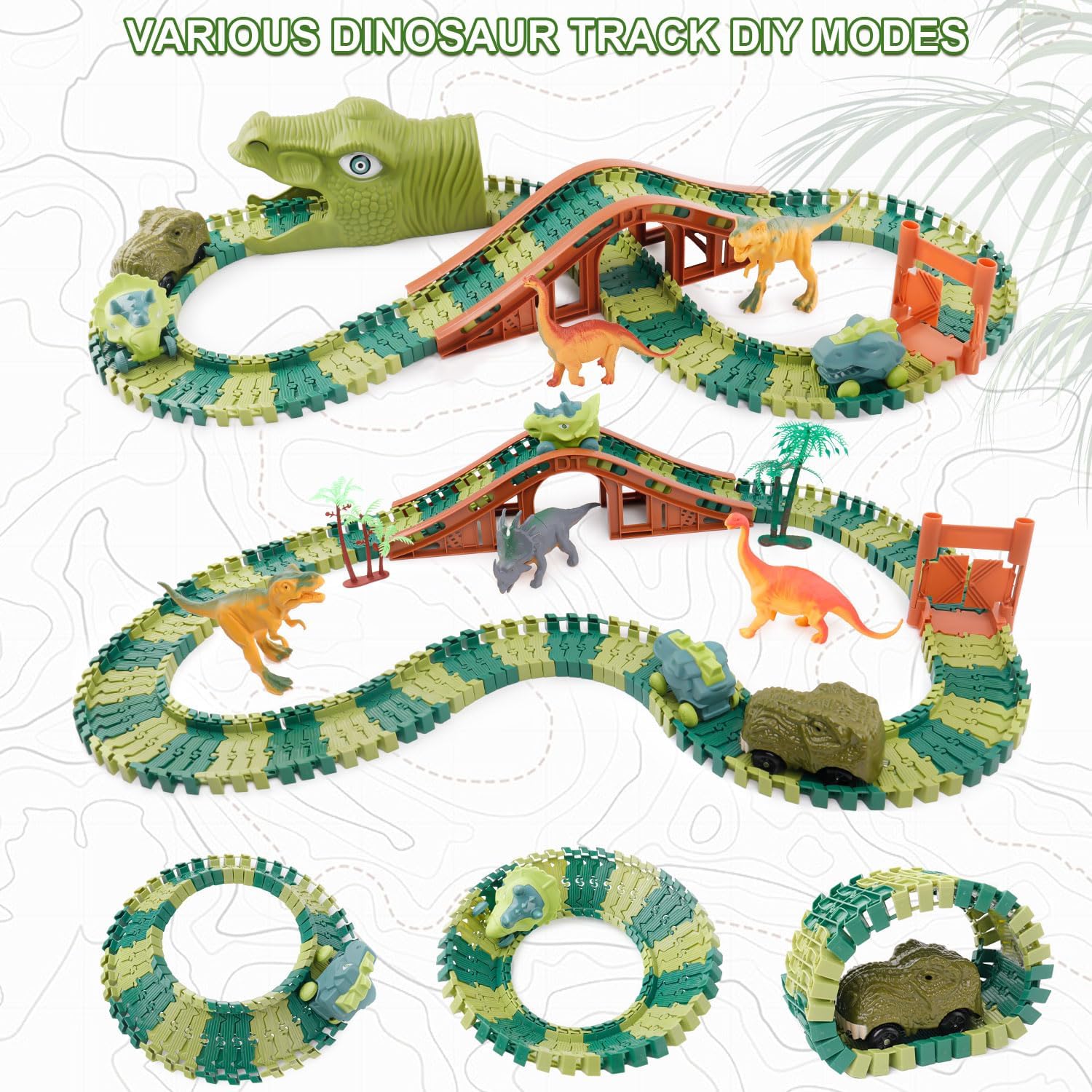 Detalle 2 de GIAT Dinosaur Track Toys 217‑Piece Set
