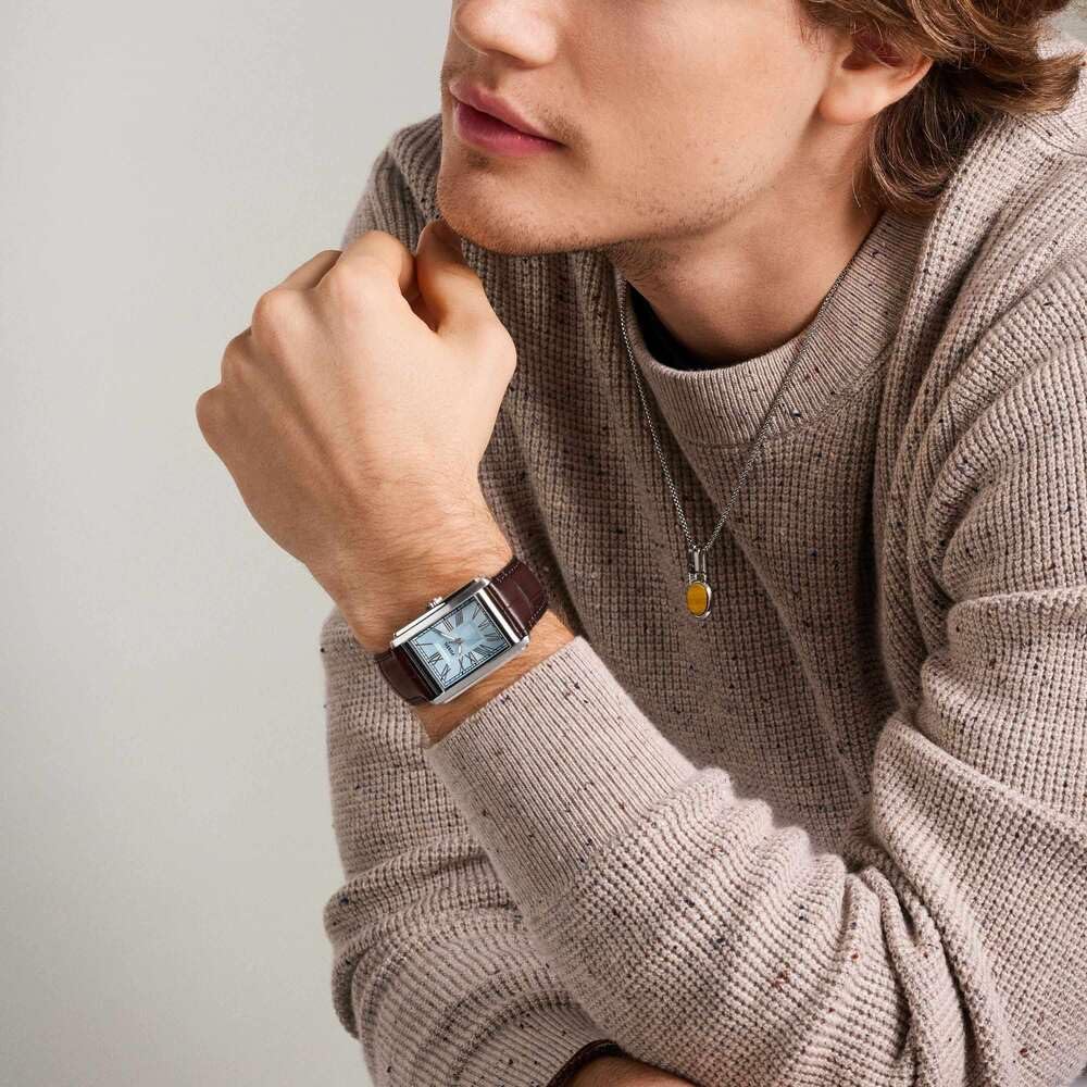 Detalle 2 de FOSSIL Carraway – Montre homme à mouvement quartz, bracelet cuir ou acier argenté