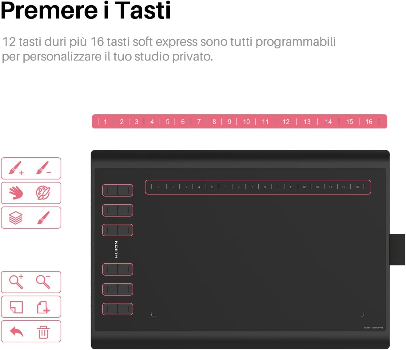 Thumbnail 2 de HUION H1060P: Tavoletta grafica 10 x 6,25 pollici con area di lavoro aurea e penna EMR senza batteria