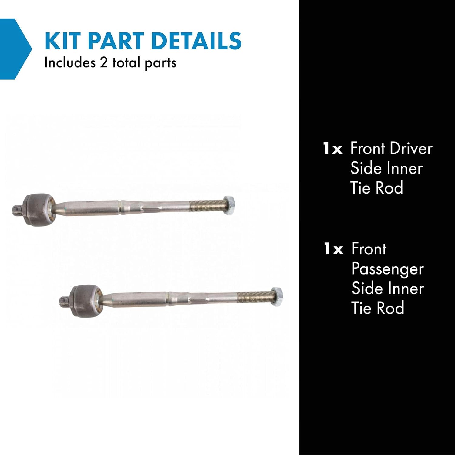 Detalle de TRQ Front Inner Tie Rod Set (2-Piece) for 2016-2019 Chevrolet Cruze