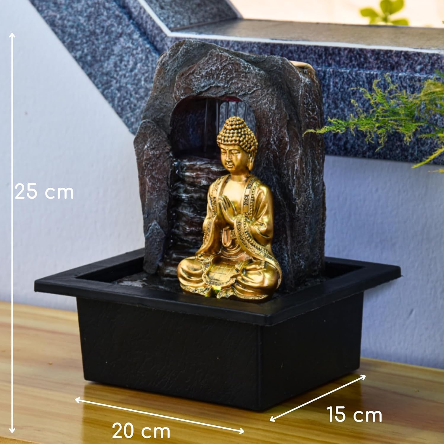 Thumbnail 3 de Zen'Light Fontaine Zen Dao – fontanna pokojowa z LED, brązowa, z żywicy