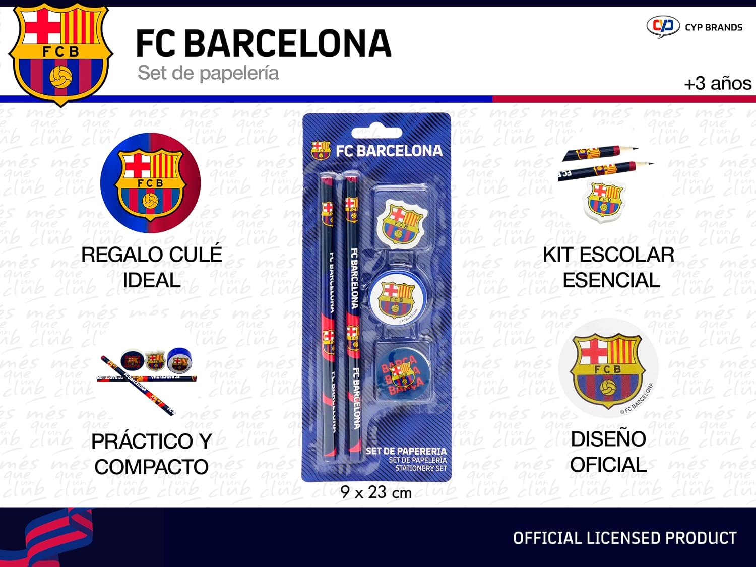 Thumbnail 5 de CYPBRANDS GS-719-BC FC Barcelona-schrijfwarenset met potloden en gummen
