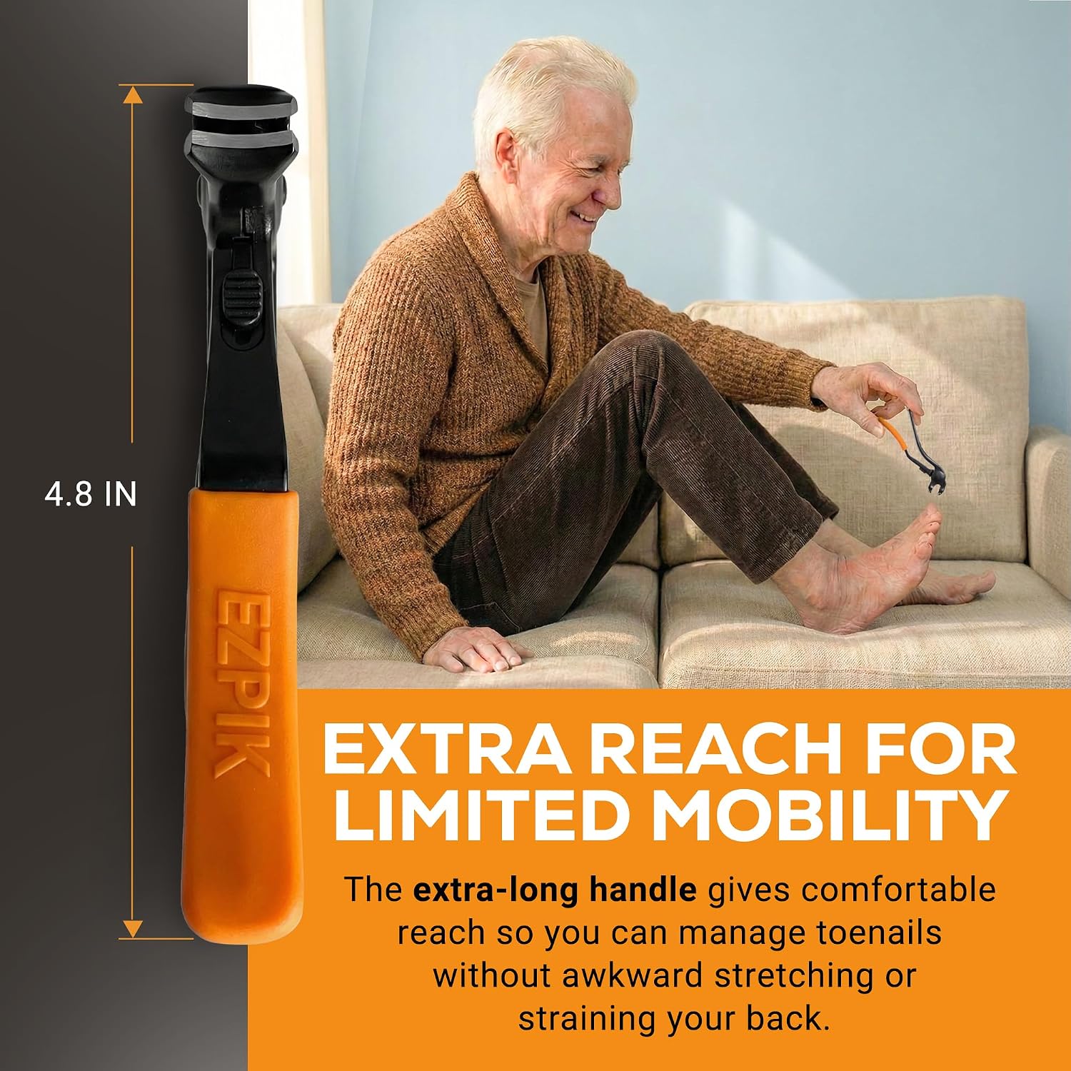 Detalle 2 de EZPIK Thick Toe Nail Clippers for Seniors with Nail File Set