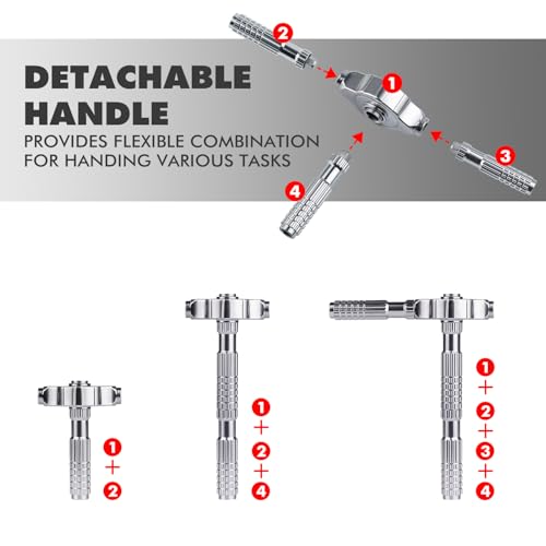 Detalle de VMAN Ratschen Schraubendreher Set 40 in 1 – magnetisch, S2-Stahlbits, vielseitig für Möbelmontage und Präzisionsreparaturen