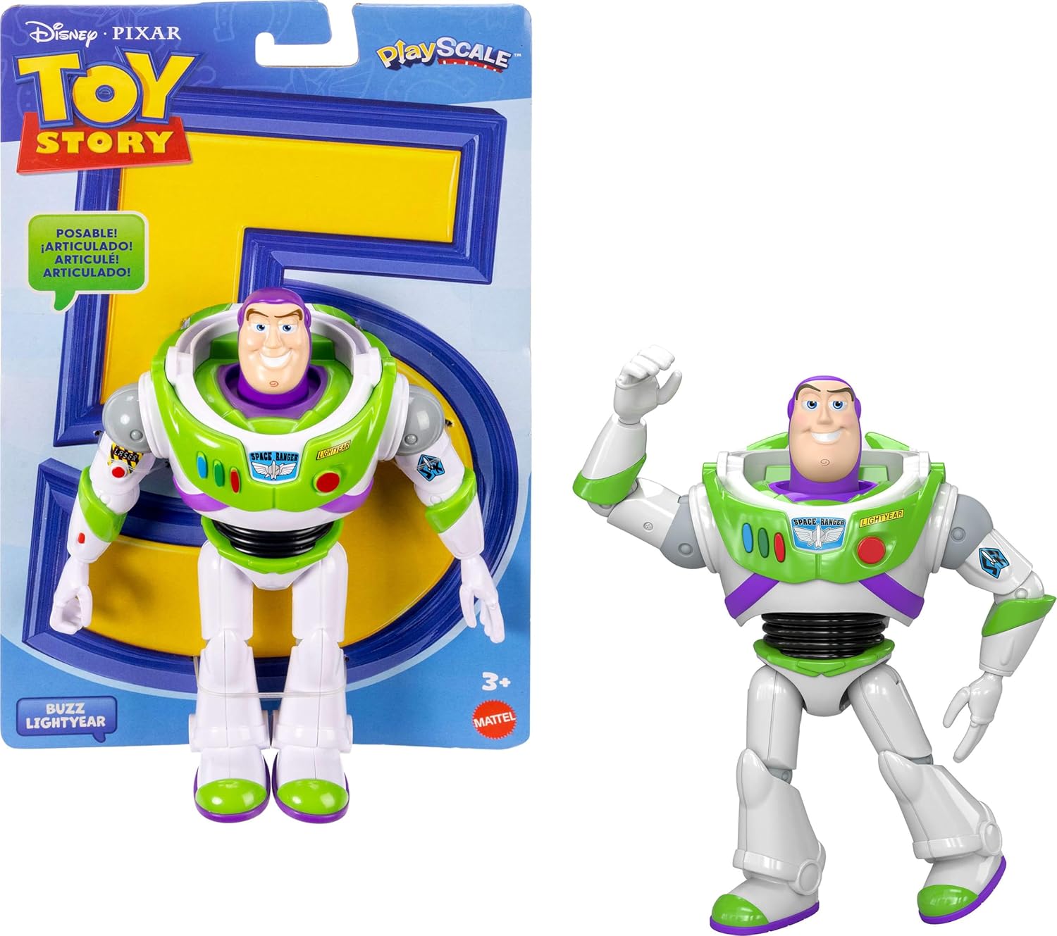 Detalle de Mattel JKV15 バズ・ライトイヤー アクションフィギュア、7インチプレイスケール・可動ジョイント搭載