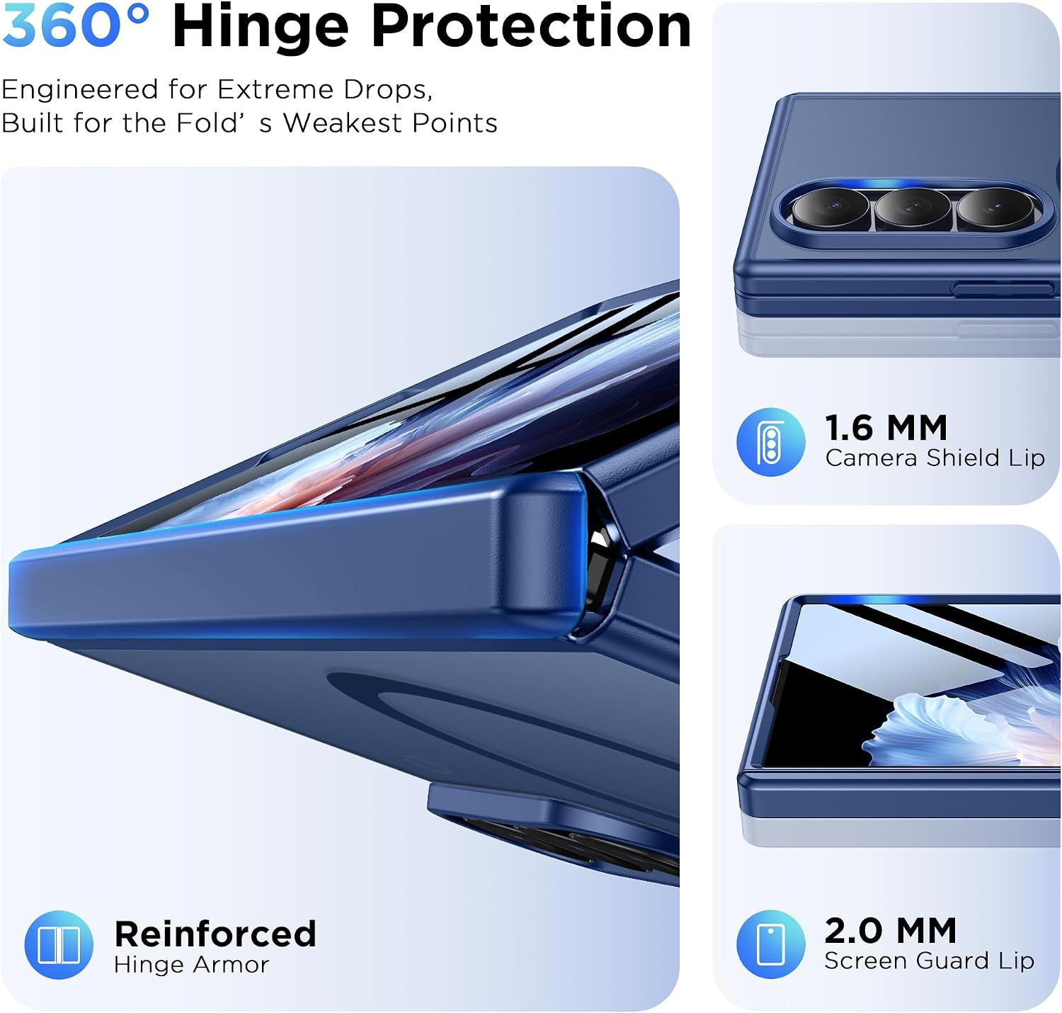 Thumbnail 5 de MOBOSI Z Fold 8 Ultra Magnetic Case with Screen Protector, Blue