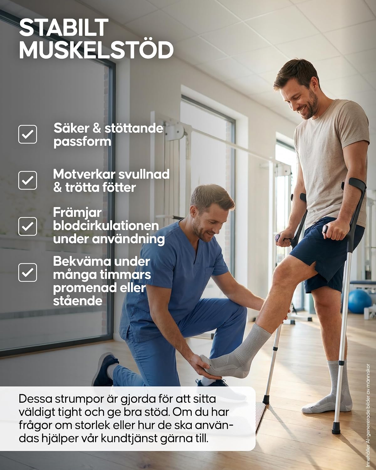Detalle 2 de DANISH ENDURANCE stödstrumpor för plantarfasciit, 2-pack med riktad kompression