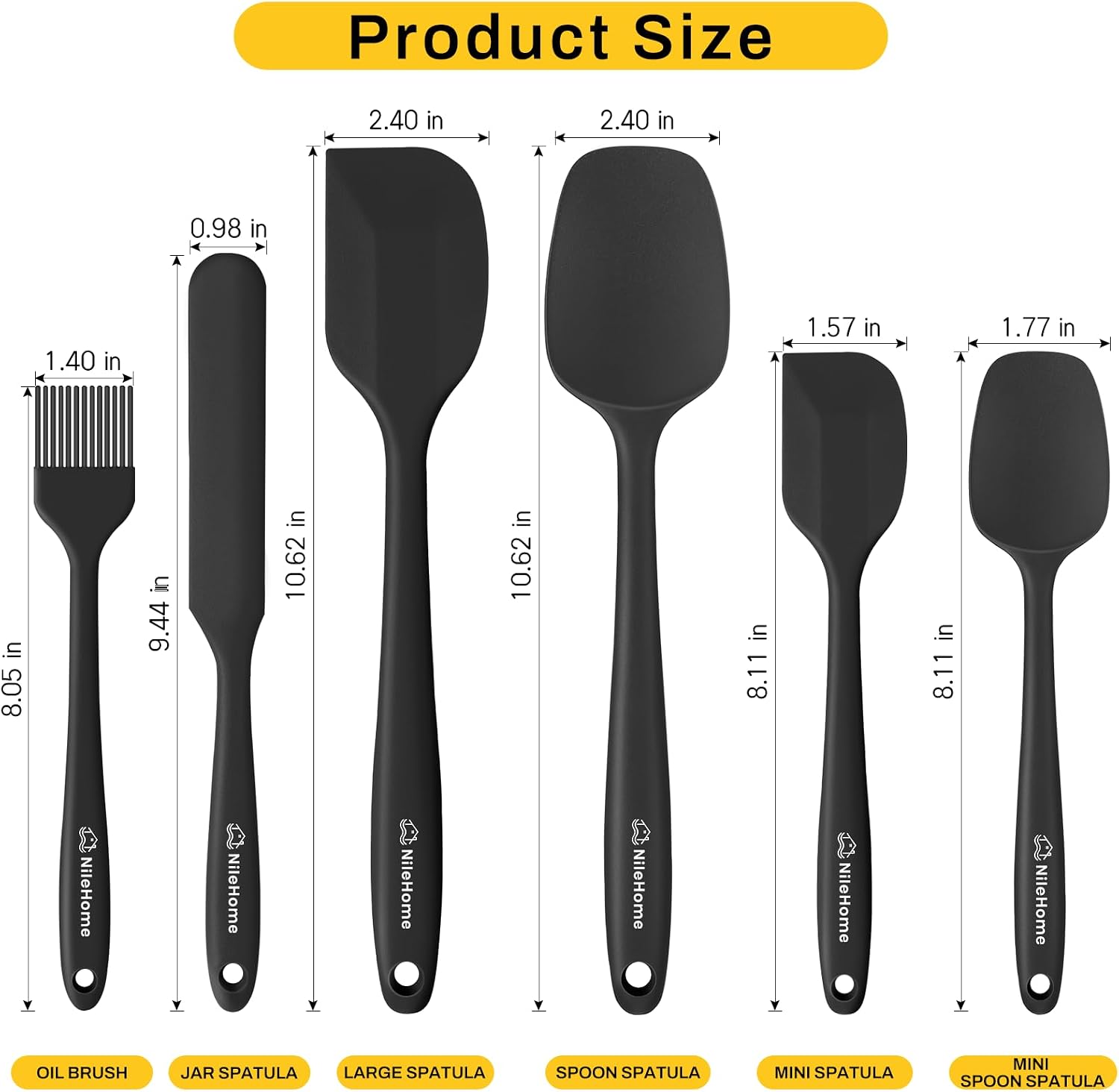 Detalle 2 de NileHome Silicone Spatula Set 6 pieces