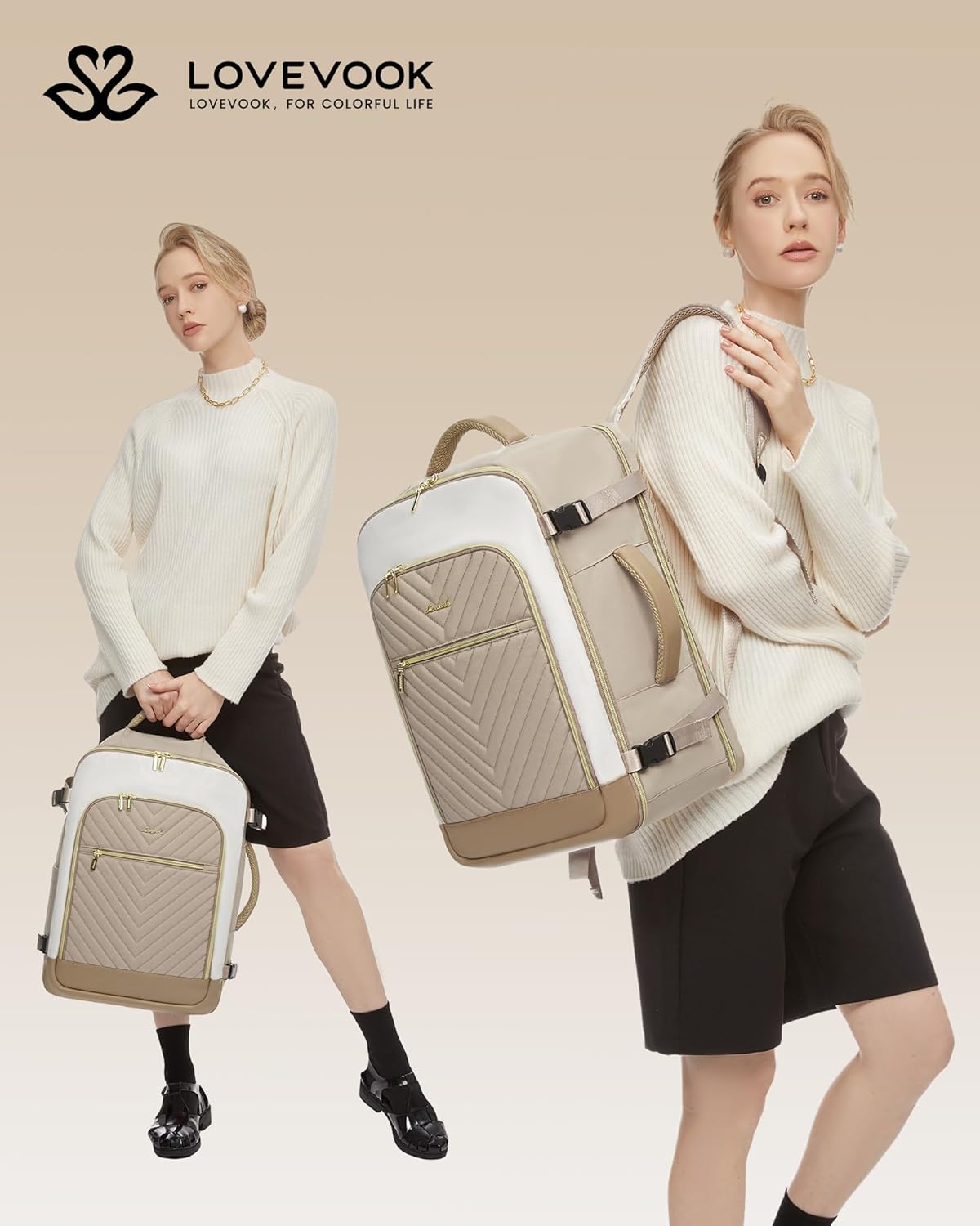 Detalle 2 de LOVEVOOK Large Travel Backpack 40L