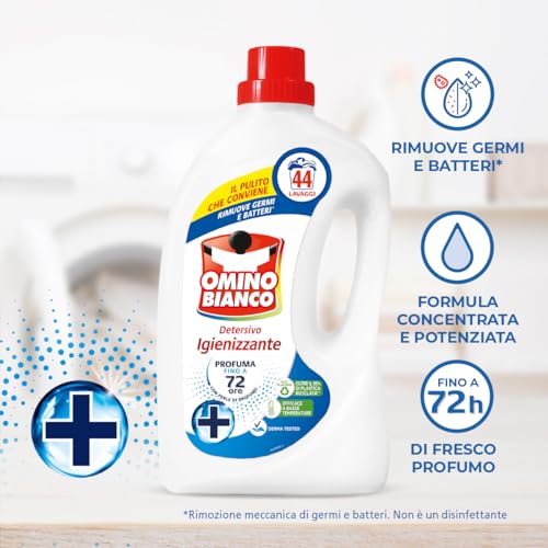 Thumbnail 2 de Omino Bianco Detersivo Lavatrice Igienizzante 132 Lavaggi, 1760 ml × 3