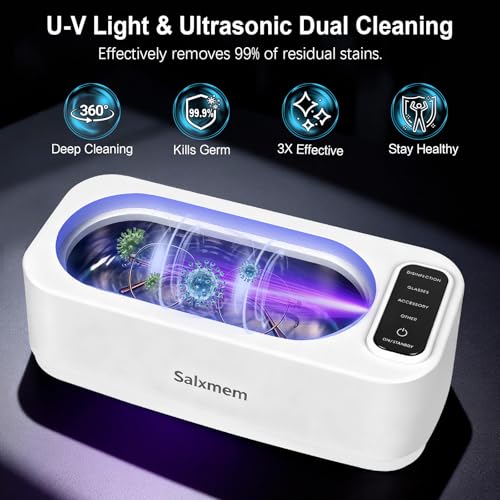 Thumbnail 4 de Salxmem Ultrasonic Jewellery Cleaner 50KHz, 350ml: Quiet Deep Cleaning for Jewellery, Dentures and More