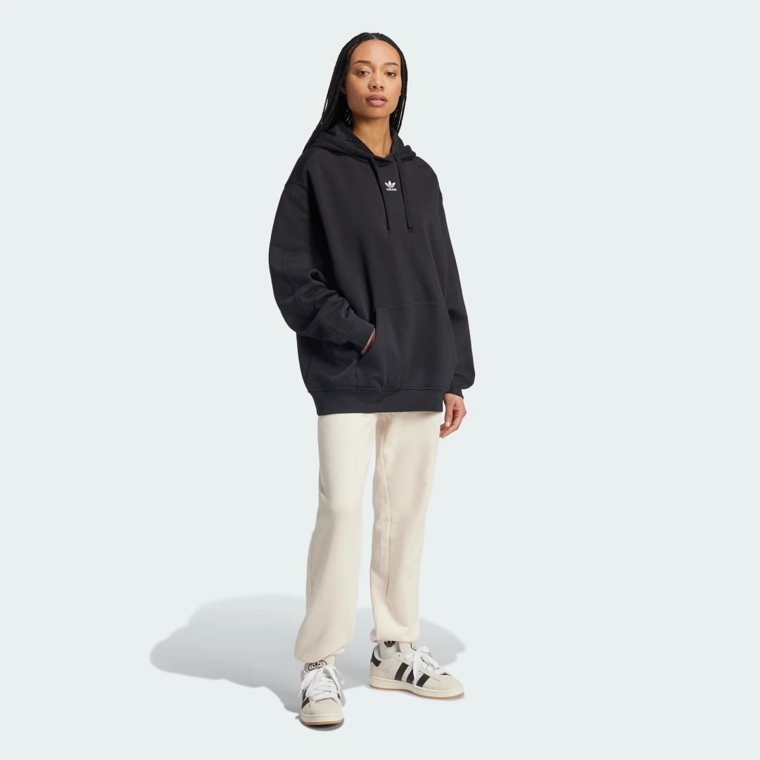 Detalle de Sudadera con capucha Essentials Oversized Fleece (Adidas) — Negro
