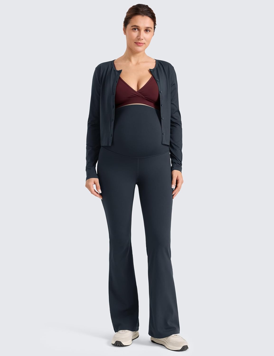 Thumbnail 2 de CRZ YOGA Womens Butterlift Maternity Flare Yoga Leggings 31" – Over the Belly Stretchy Workout Lounge Pants