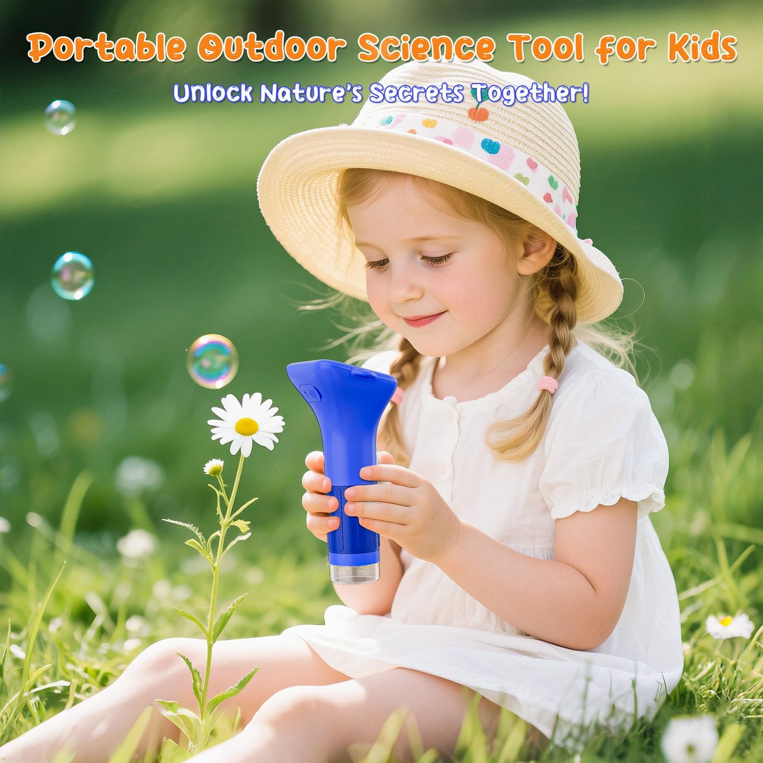 Detalle 2 de SKYBASIC 1000x Digital Microscope for Kids — 2.0-Inch HD Screen, Portable, 117g, USB Connection (Blue)