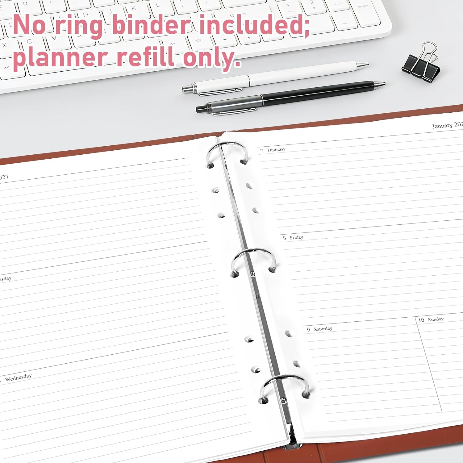 Thumbnail 6 de Homlive 2027 Planner Refill, 8.5 x 11 Weekly and Monthly Inserts with Tabs