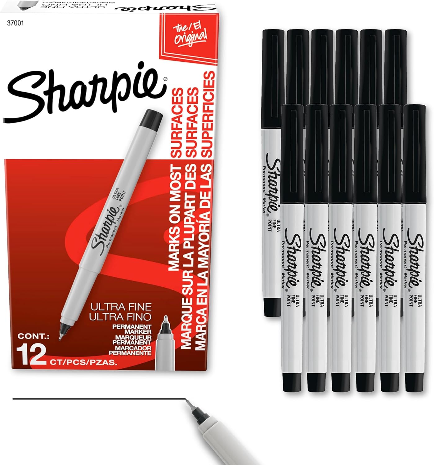 Detalle de Sharpie Ultra Fine Permanent Markers 12-pack ๐