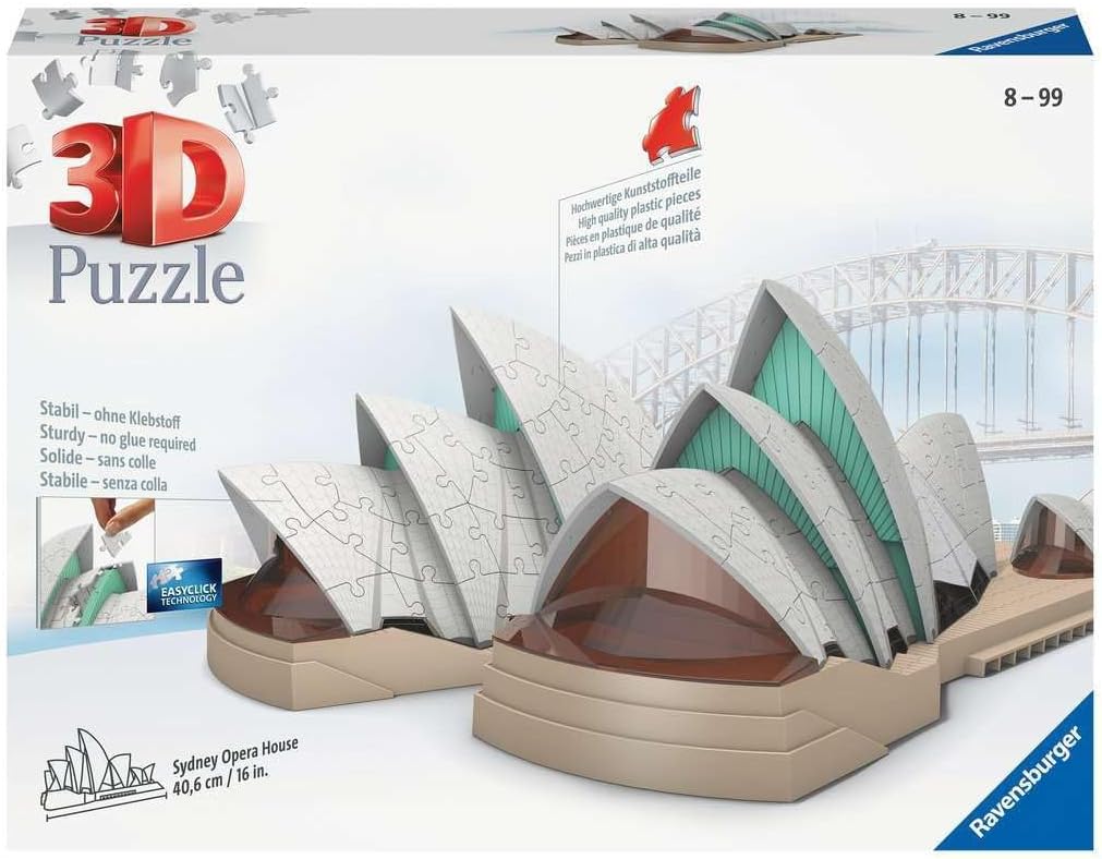 Detalle de Ravensburger Puzzle 3D Sydney Opera House – 216 pezzi, Easy Click, decorazione originale