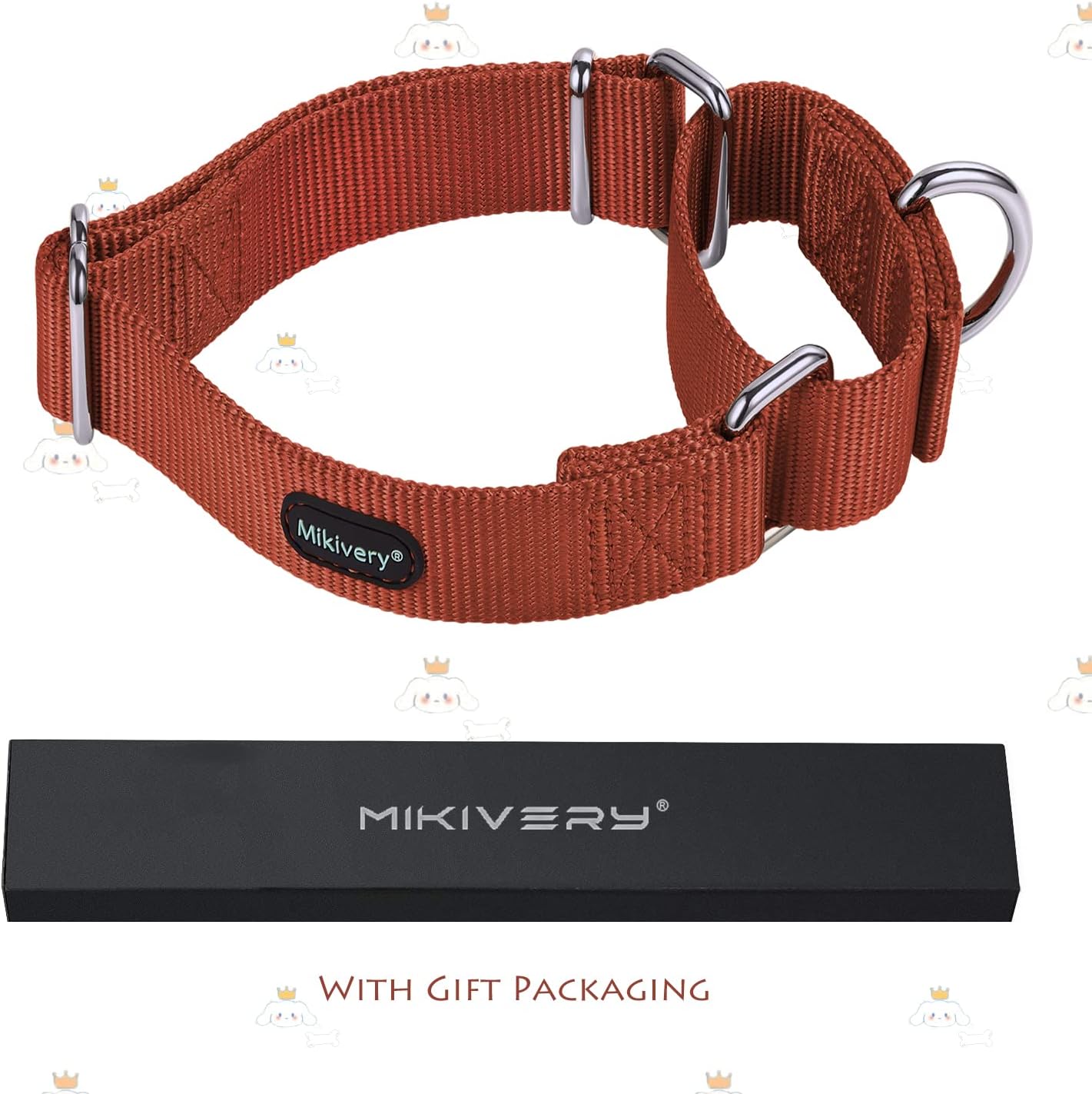 Thumbnail 2 de Mikivery Martingale Dog Collars Nylon Adjustable (25mm) for Medium & Large Dogs