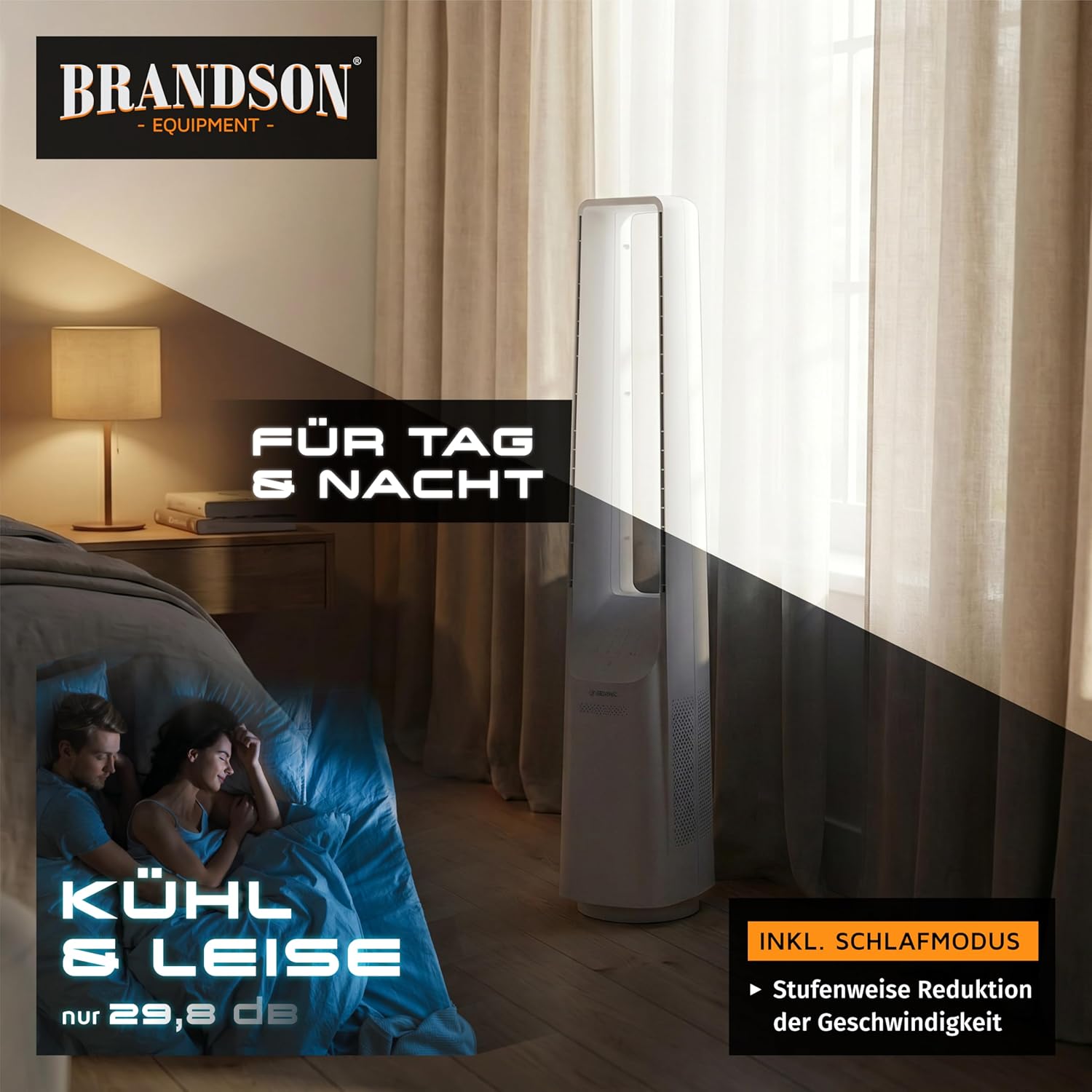 Detalle de Brandson Turmventilator ECO Line: rotorlos, leise und energiesparend