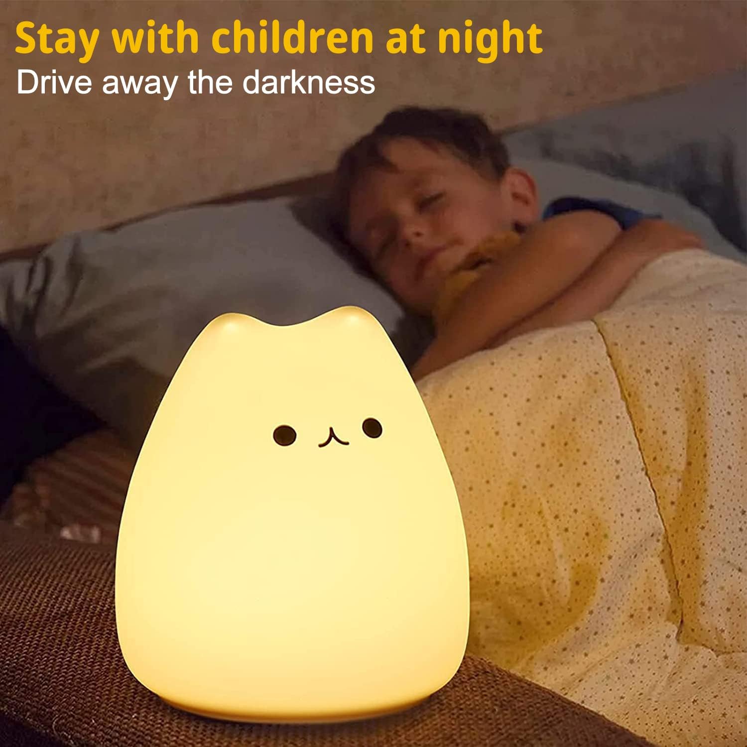 Thumbnail 2 de Lampe de nuit chat en silicone ZKLiLi — veilleuse portable tactile pour chambre d’enfant