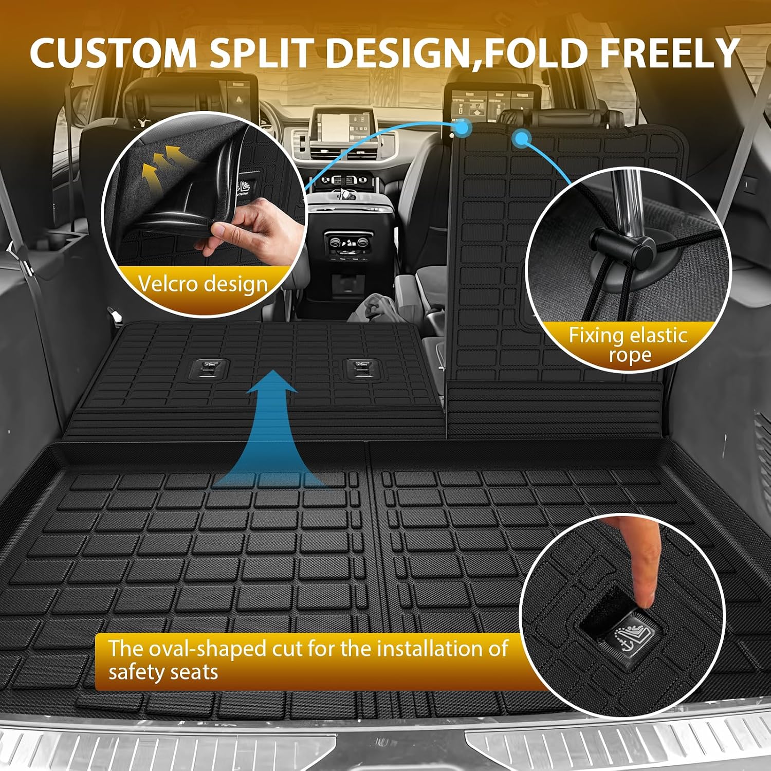Thumbnail 2 de Powerty Custom Fit Floor Mats and Cargo Mat for Chevrolet Tahoe / GMC Yukon 7-Seat (2021–2026)