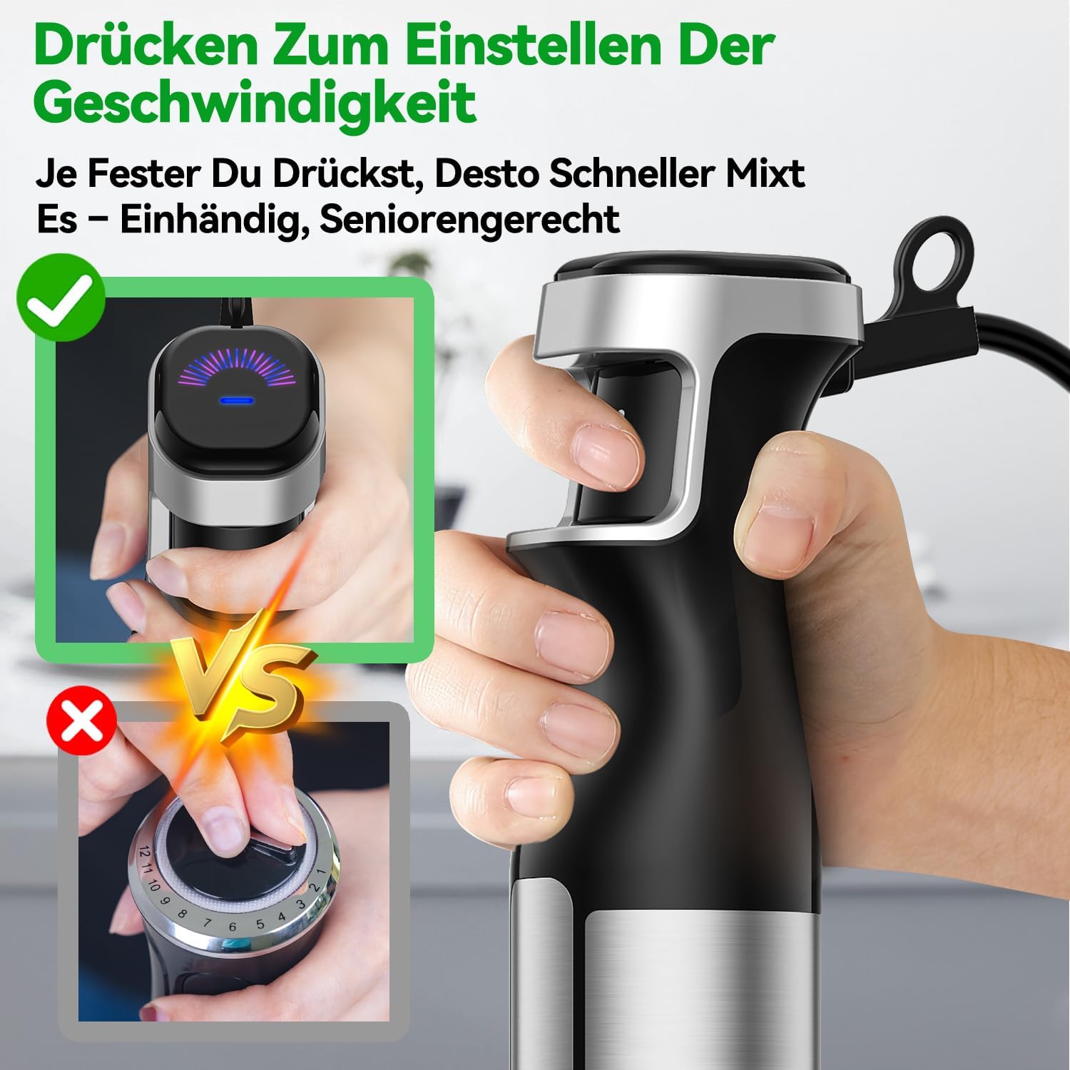 Detalle de BESROY Stabmixer Set 5 in 1 1100 W