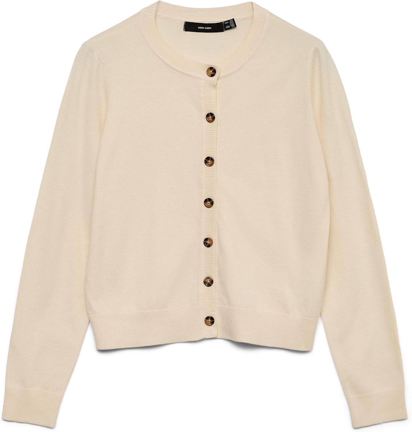 Detalle de VERO MODA VMSABA Strickjacke für Damen mit Rundhalsausschnitt