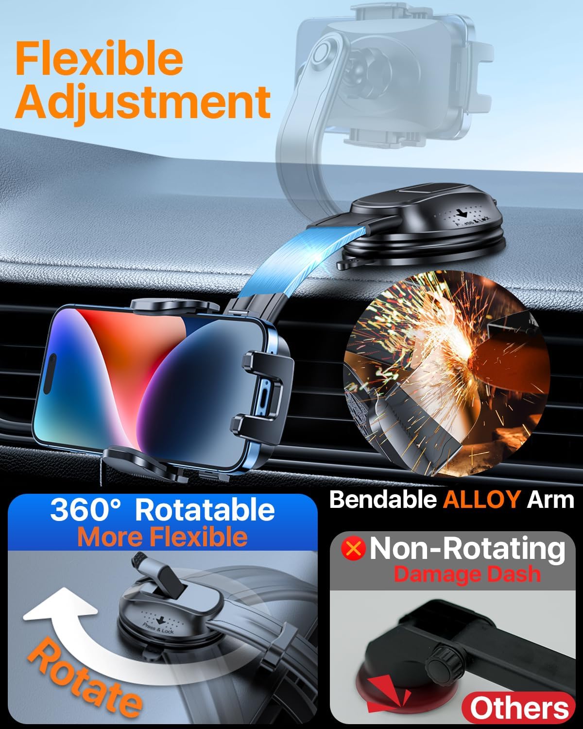 Thumbnail 3 de HTU Upgraded Strongest Suction Car Phone Holder