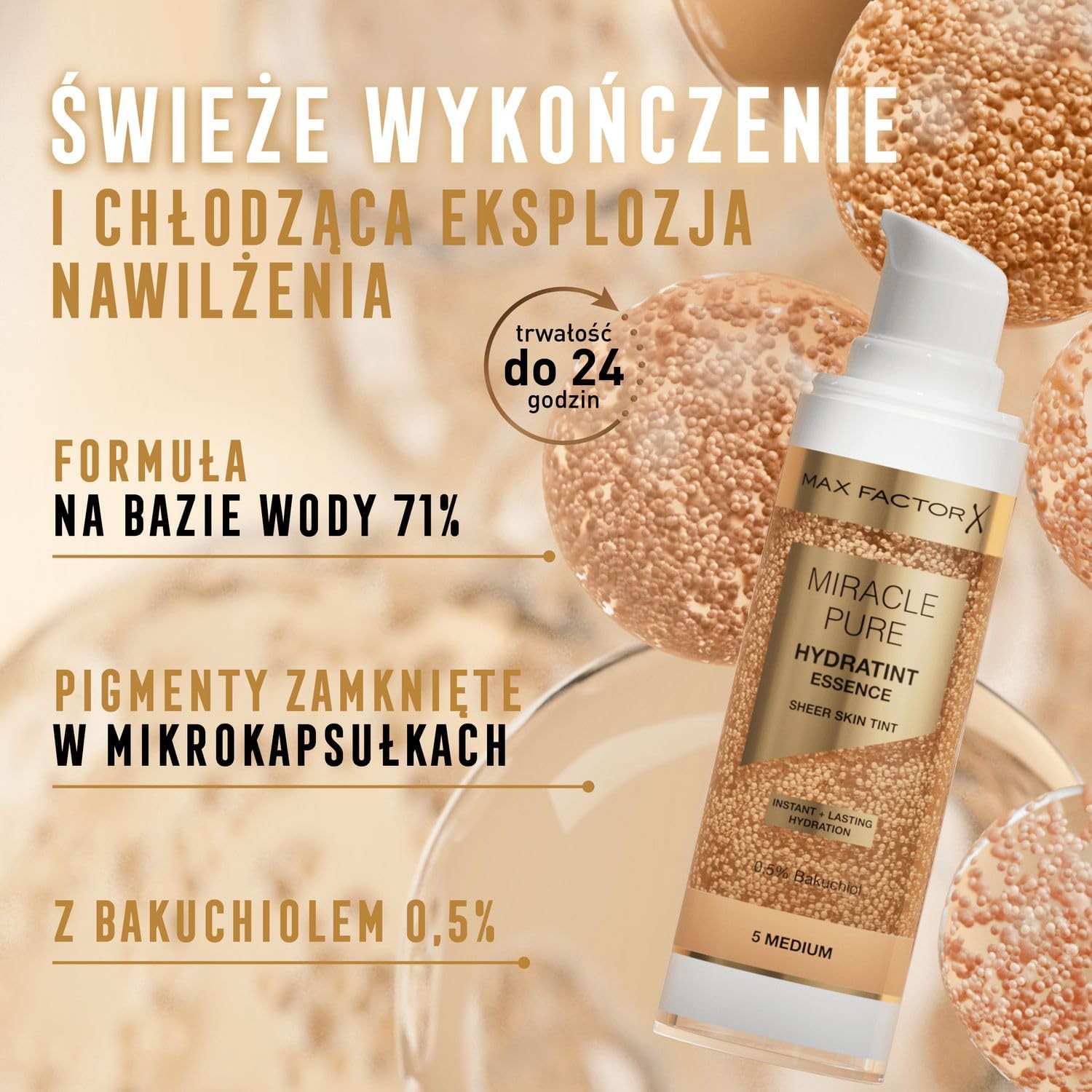 Detalle de Max Factor Miracle Pure Hydratint Essence, tint do twarzy 2 Fair-Light, 30 ml