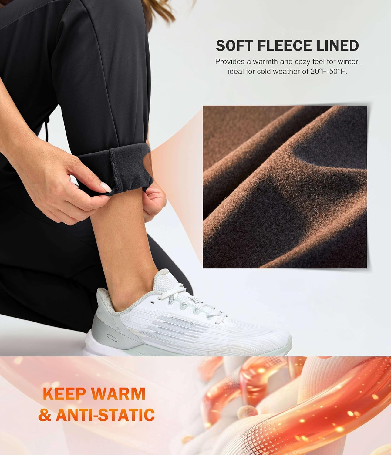Detalle 1 de G Gradual Women's Fleece-Lined Thermal Joggers, 28"/30"/32" Inseams