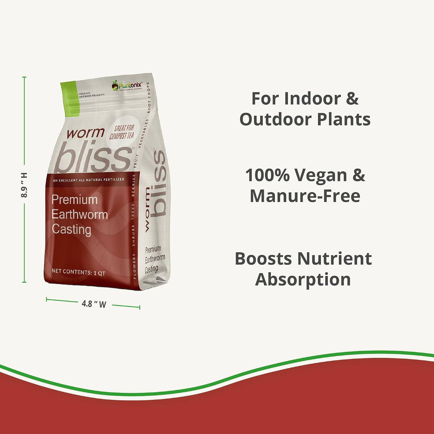 Detalle 2 de Plantonix Worm Bliss Organic Worm Castings, 1-Quart OMRI-Listed Soil Amendment