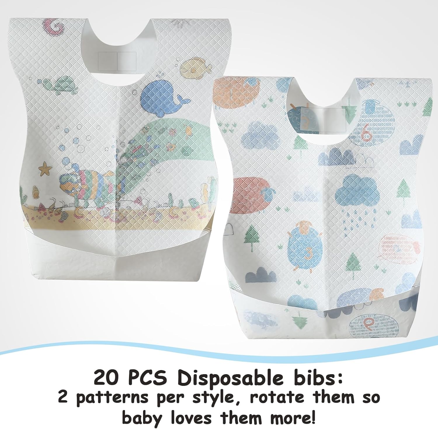 Thumbnail 4 de PewinGo bavaglini monouso regolabili per lo svezzamento (con strato impermeabile e alta assorbenza)