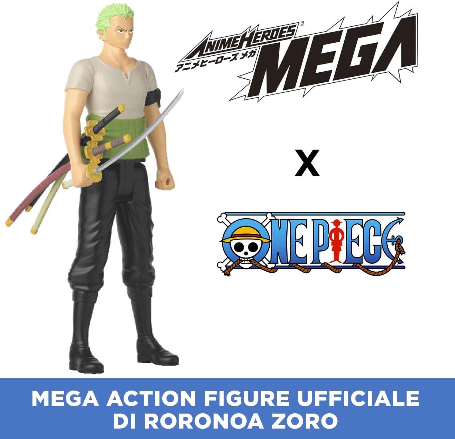 Detalle de BANDAI Anime Heroes Mega 30 cm Zoro – Action figure licenza ufficiale One Piece