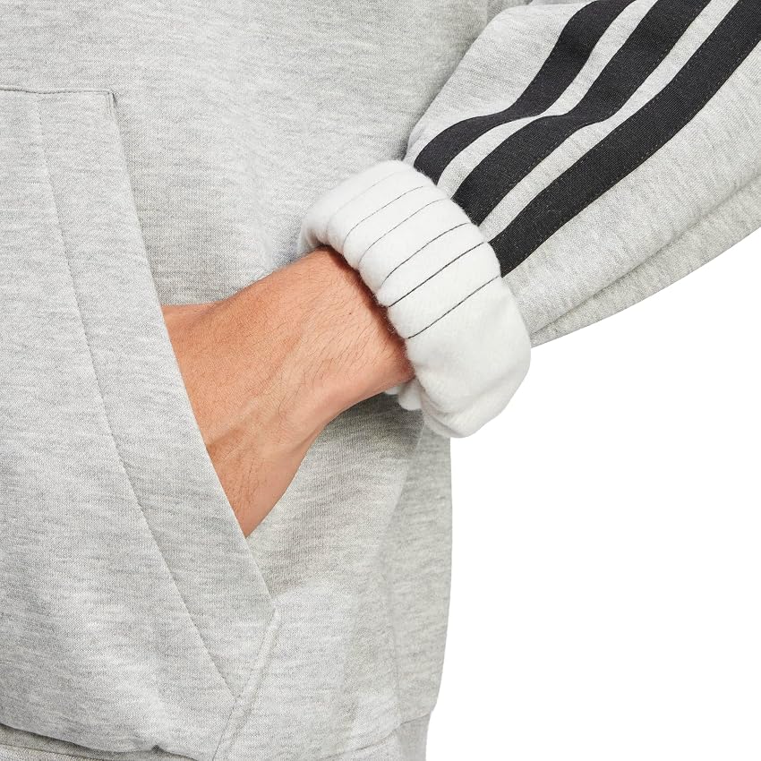 Thumbnail 5 de adidas Uomo Essential Three Stripes Fleece Hoodie XL sudadera gris/negra