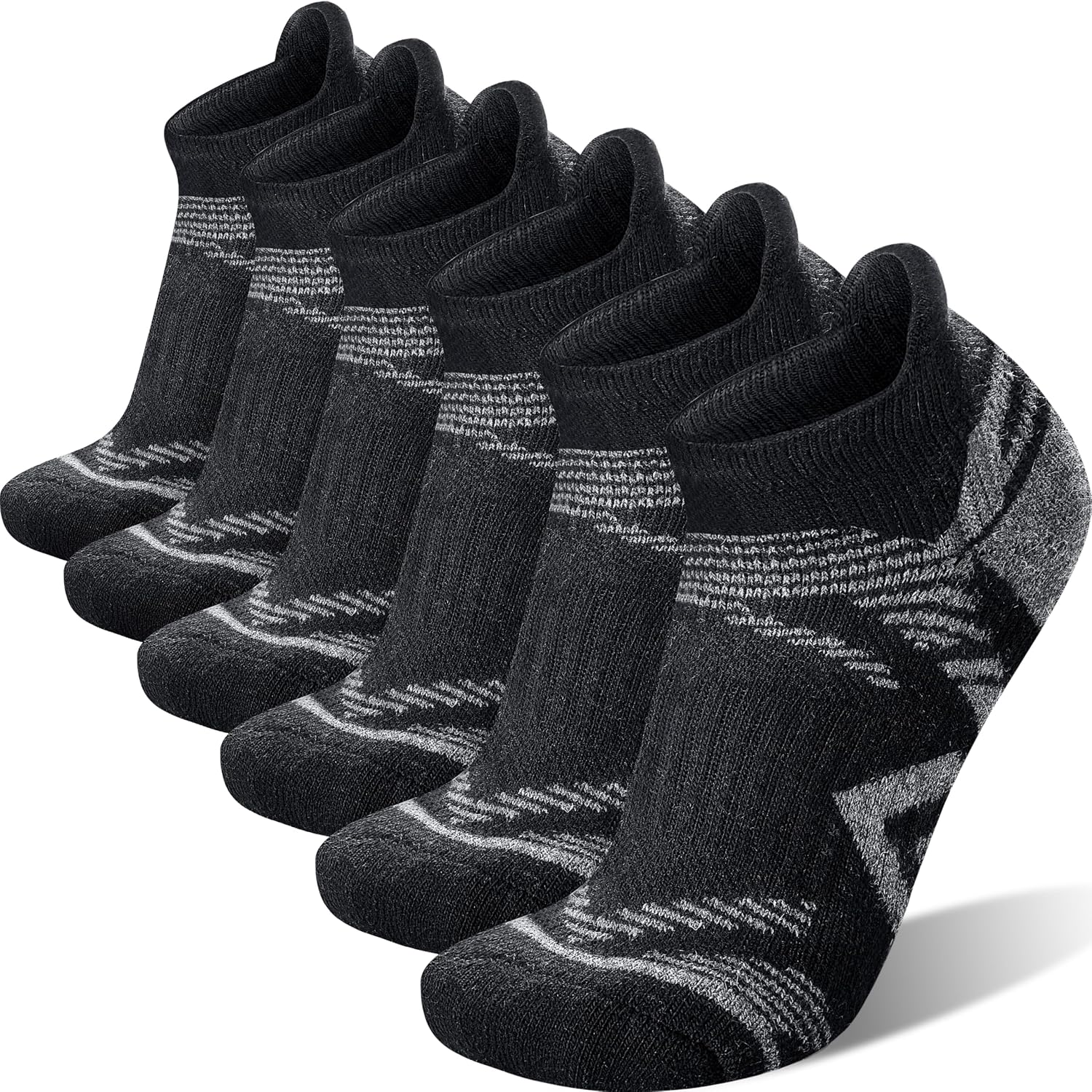 Detalle de ANTSANG Merino Wool Ankle Socks for Hiking and Running, 6 Pairs