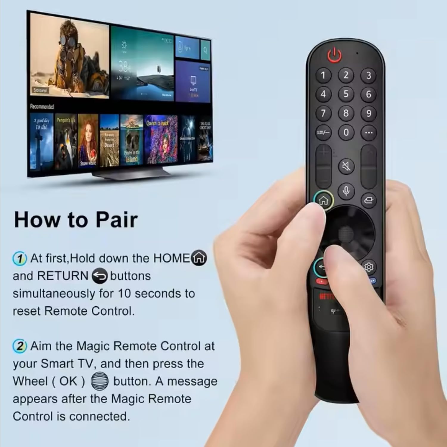 Detalle de Magic Remote Control for LG Smart TV Replacement AN-MR21GA/MR22GA/MR23GA/MR24GA/GN