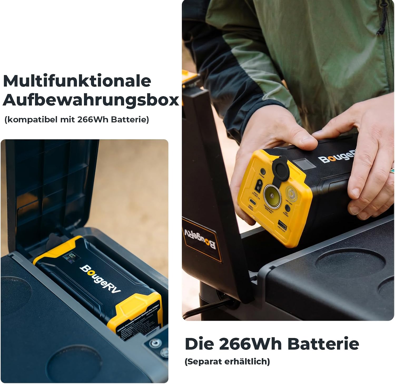 Detalle de BougeRV CRPRO Kompressor Kühlbox 12V (12/24V DC & 110–240V AC), 29 Liter, -22 bis 10 °C