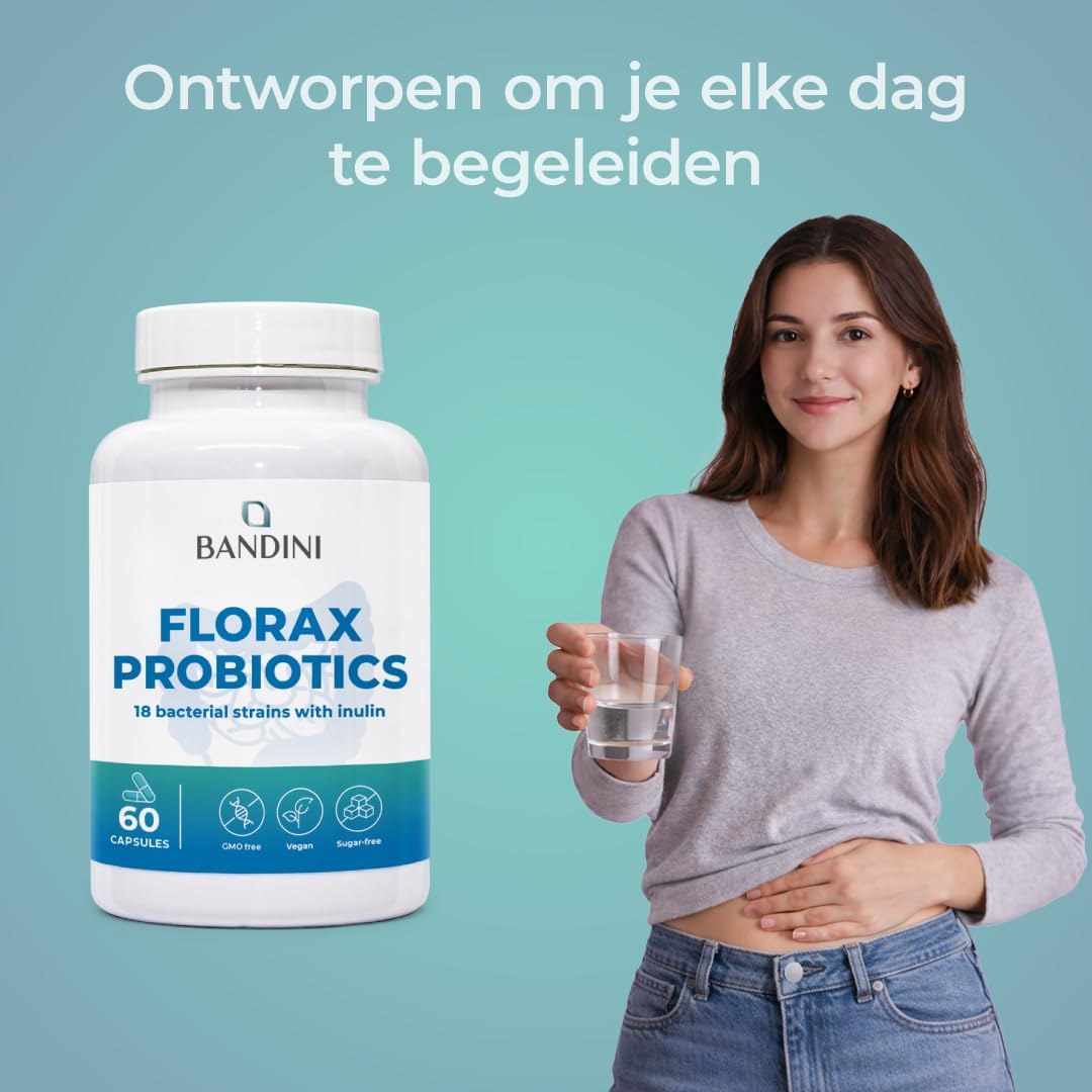 Detalle de BANDINI FLORAX PROBIOTICS probiotische capsules, 18 stammen en 20 miljard CFU