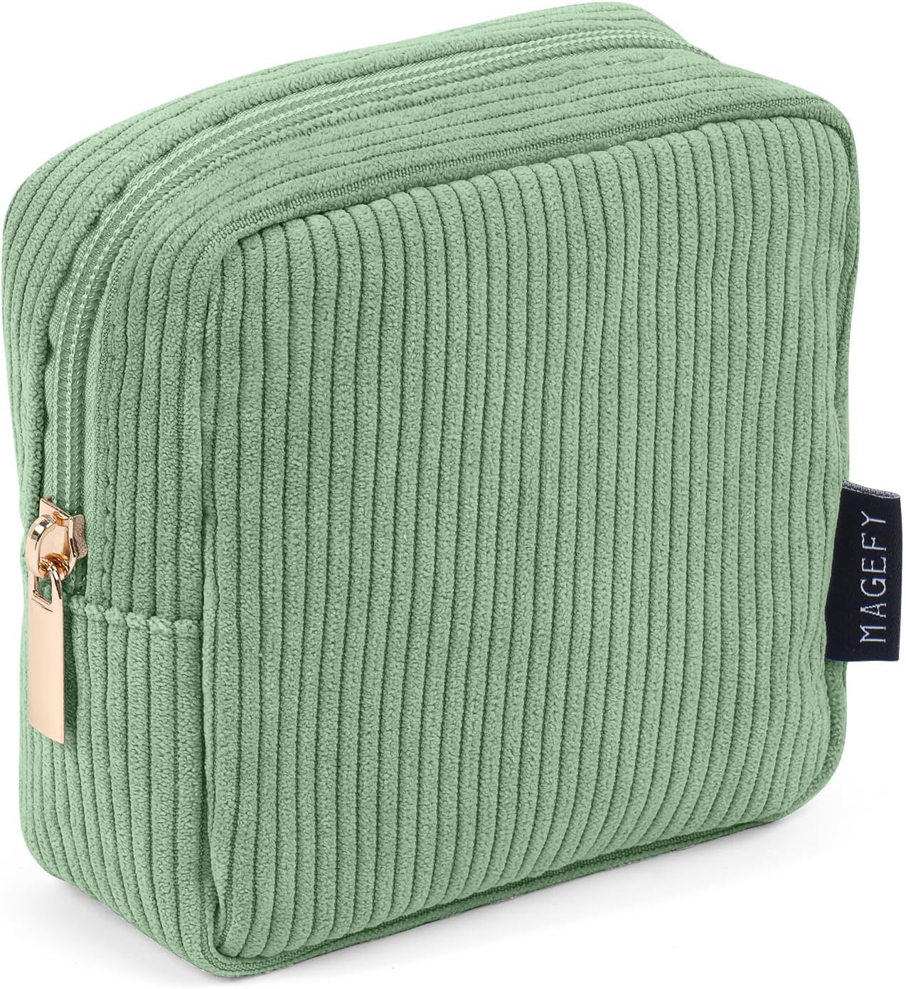 Detalle de MAGEFY Kosmetiktasche – Kleine Make-up Tasche aus Kordsamt für Reisen und Alltag