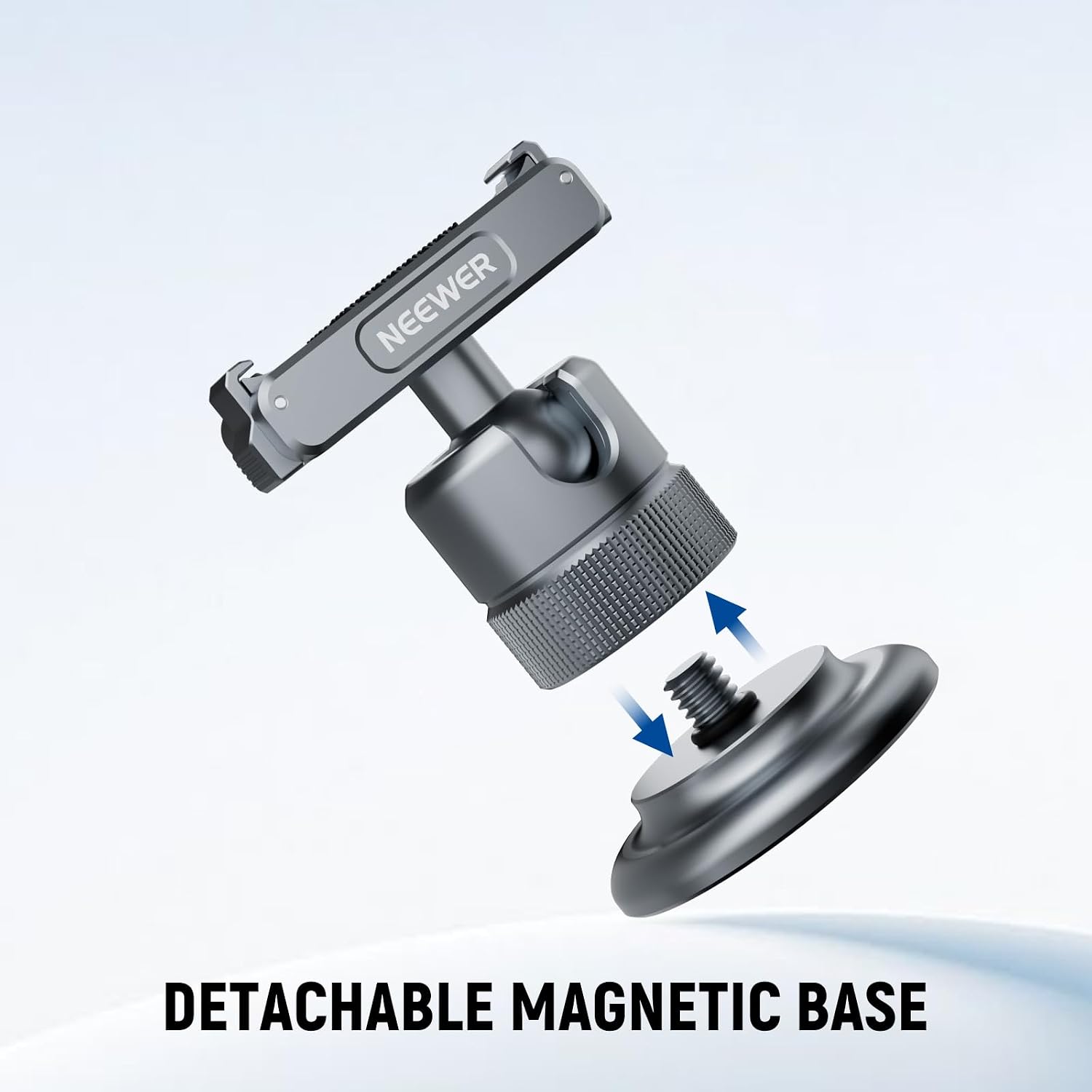 Detalle 2 de NEEWER Support magnétique pour caméra AC013 (gris foncé) avec rotule 360° et filetage 1/4" – compatible DJI Osmo 360 / Action 5 Pro-4-3