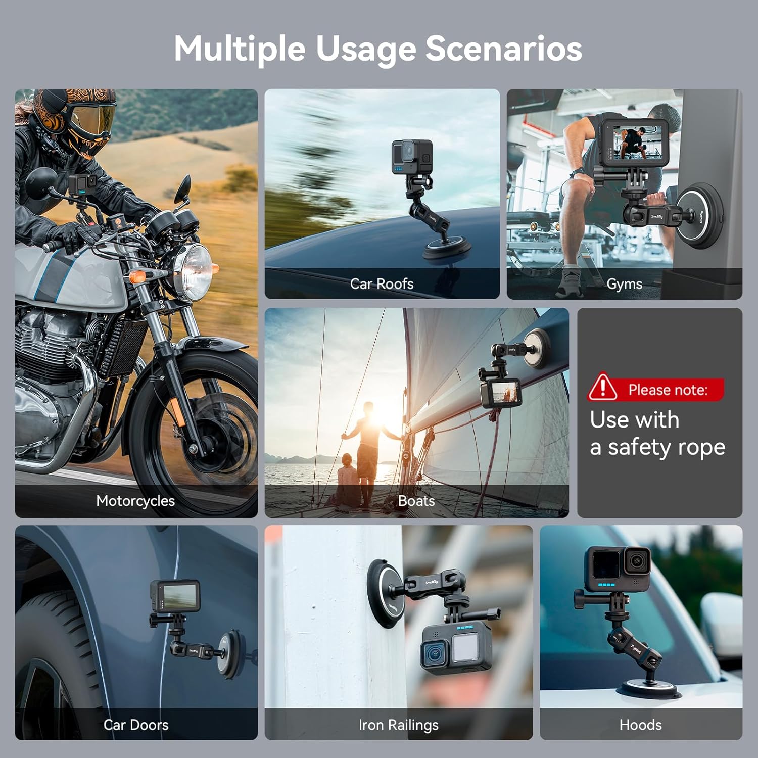 Detalle de SmallRig 2-in-1 Magnetic Suction Cup Mount for GoPro and Action Cameras (4466)