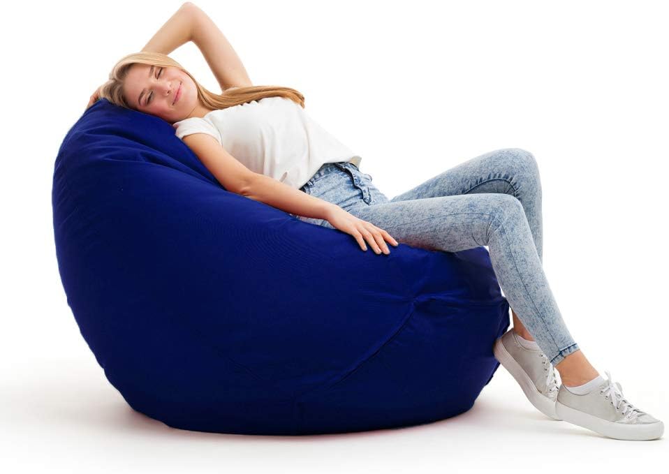 Detalle 2 de Bruni Sitzsack Classico L Grau – XXL Bean-Bag aus Deutschland, abnehmbarer Bezug, lebensmittelechte Füllung