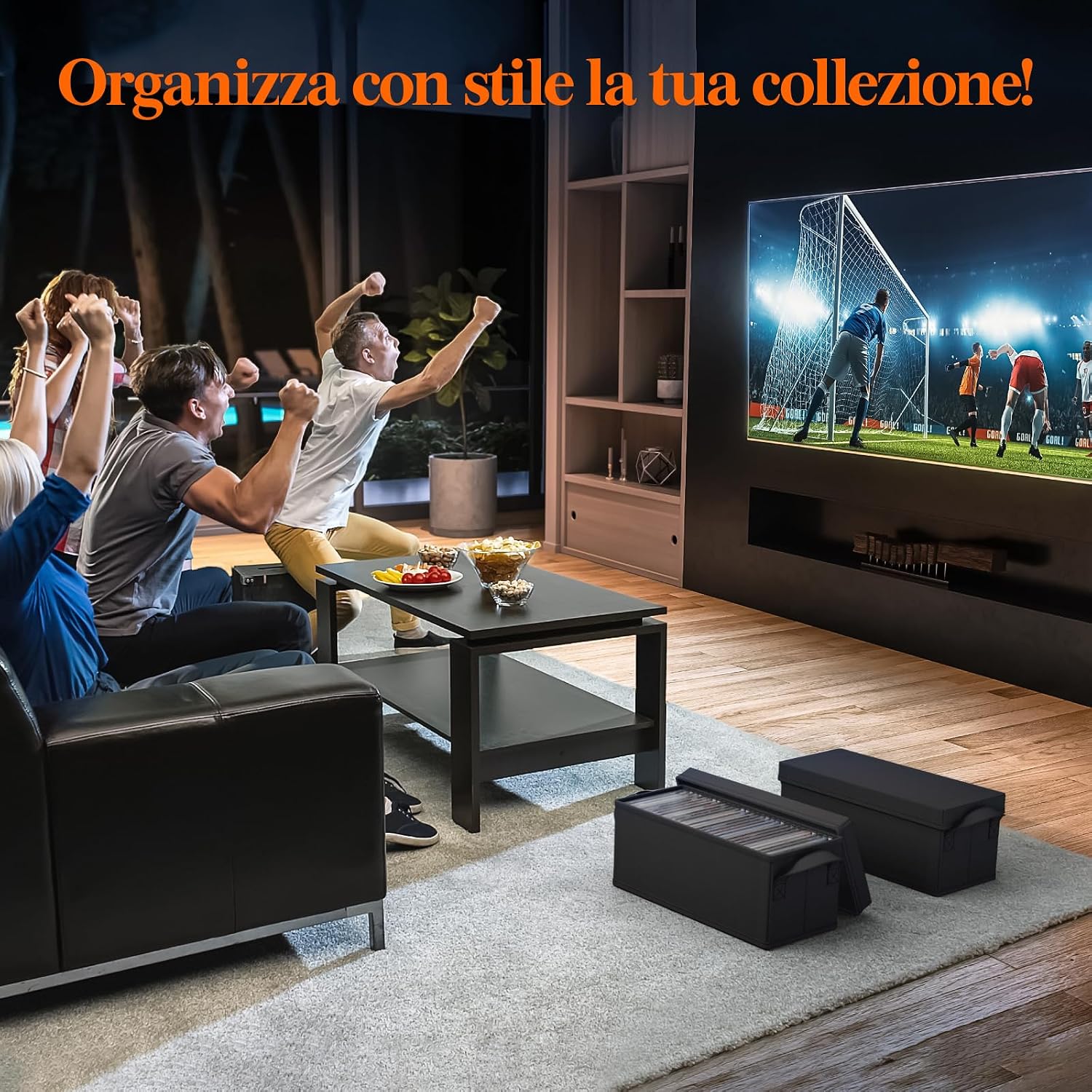 Detalle de Lifewit Confezione da 6 Porta DVD – Contenitori Impilabili con Coperchio Pieghevole, 150 DVD (25 ciascuno), Nero