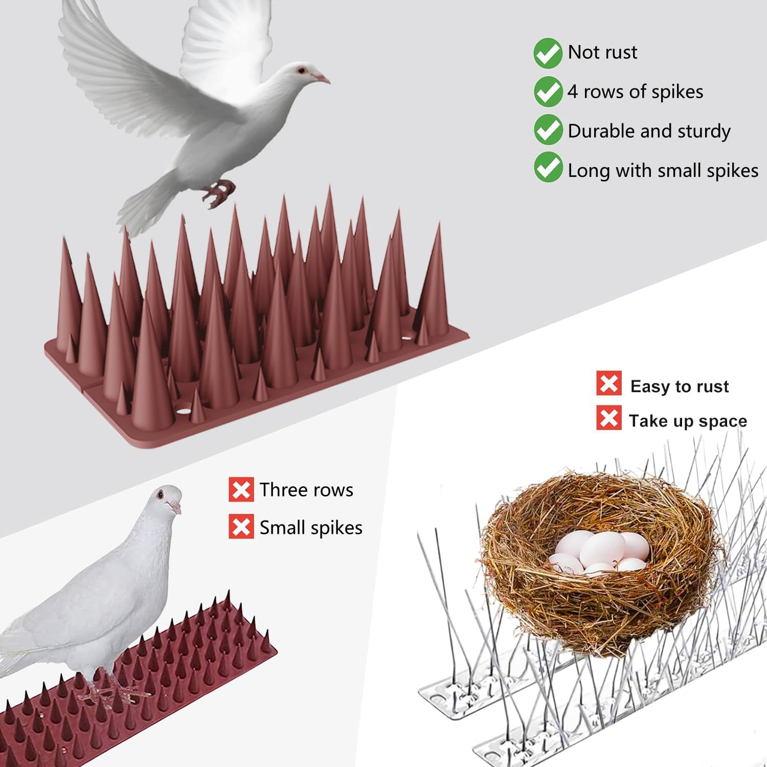 Thumbnail 3 de Apluskis Upgraded Pigeon Spikes – 10 Pack, 3–6m Coverage, Brown