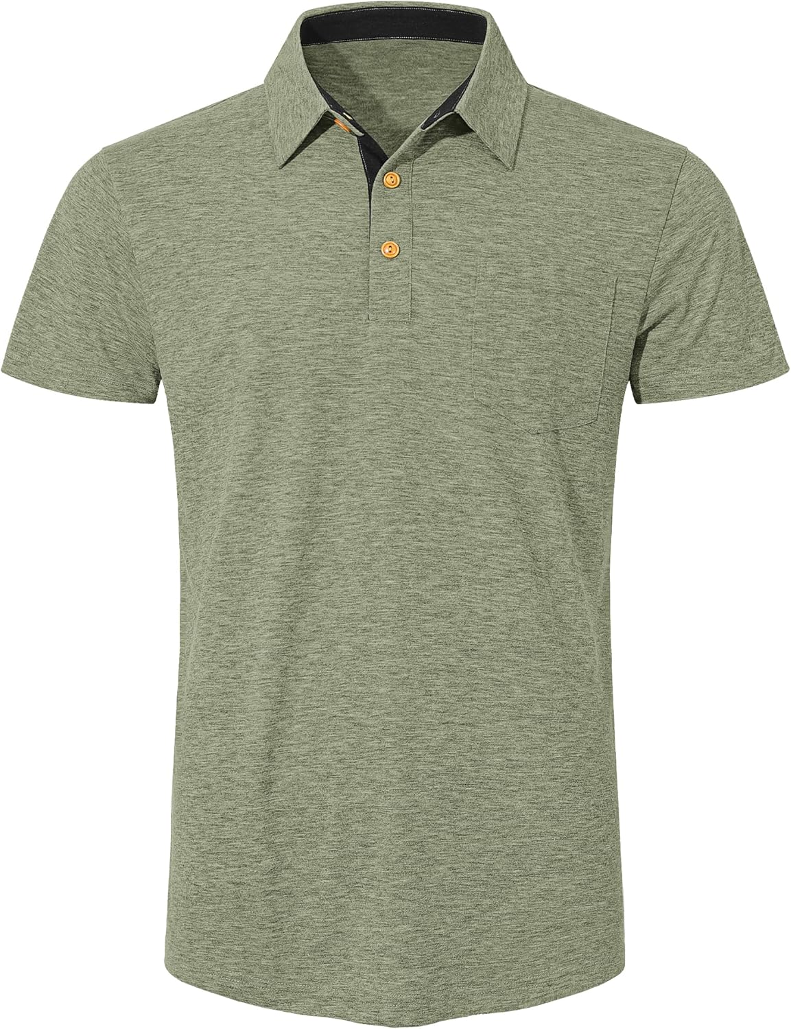 Detalle de TARAINYA Polo Uomo Cotone Maniche Corte con Tasca – Polo estiva