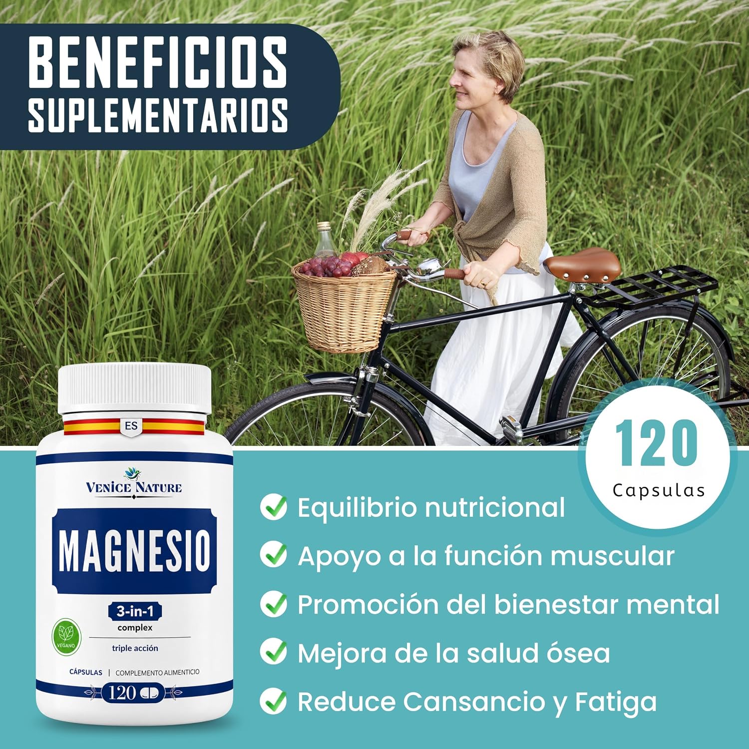 Thumbnail 3 de Venice Nature Magnesium Complex 🌿 120 Cápsulas Veganas