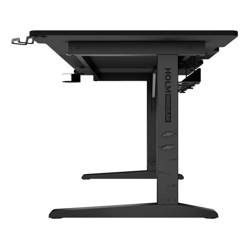 Detalle 2 de Genesis Mesa Gaming Holm Modular de 160 cm (MDF y acero) regulable en altura, LEDs y gestión de cables